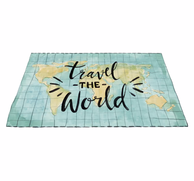 Vinyl Teppich Weltkarte um die welt reisen - TenStickers