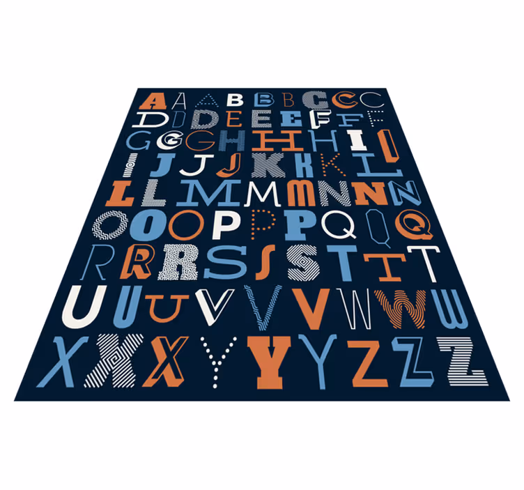 Typografische Alphabet Vinyl Teppich Kinderzimmer - TenStickers