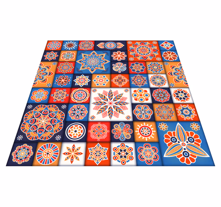 Vinyl Teppich geometrisch mosaikfliesenarbeit - TenStickers