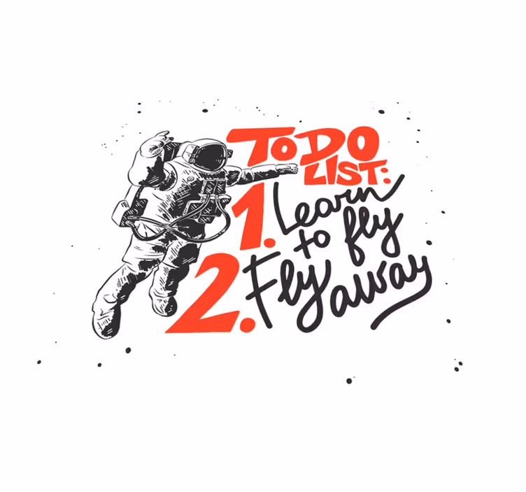 Vinyl Teppich Spruch astronauten-to-do-liste - TenStickers