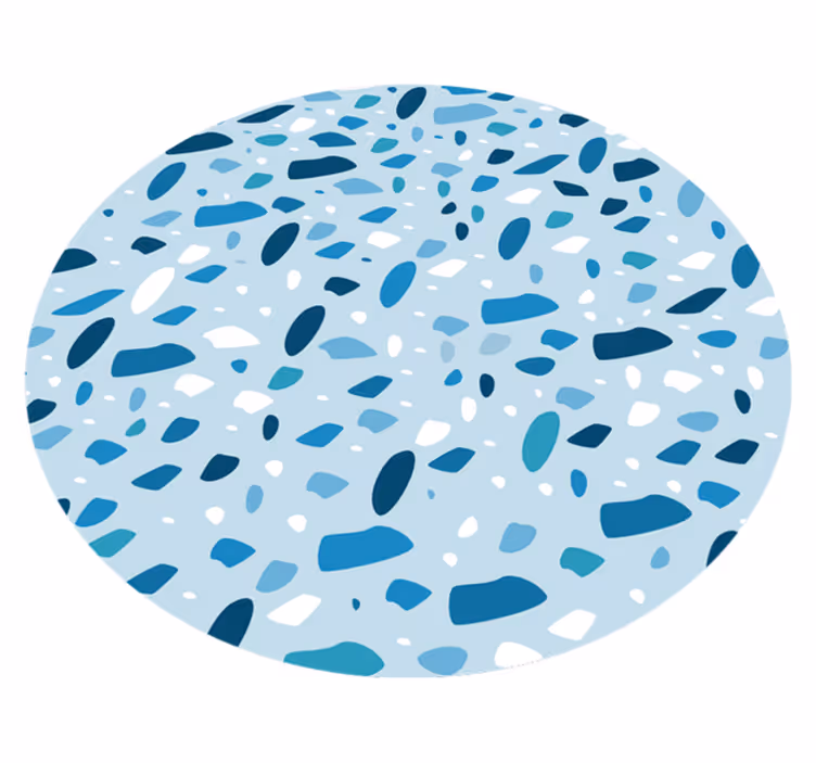 Fantastische blaue terrazzo textur stein vinyl teppich - TenStickers