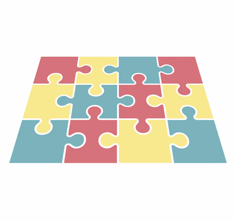 Pastellfarben puzzlespiel vinyl teppich - TenStickers