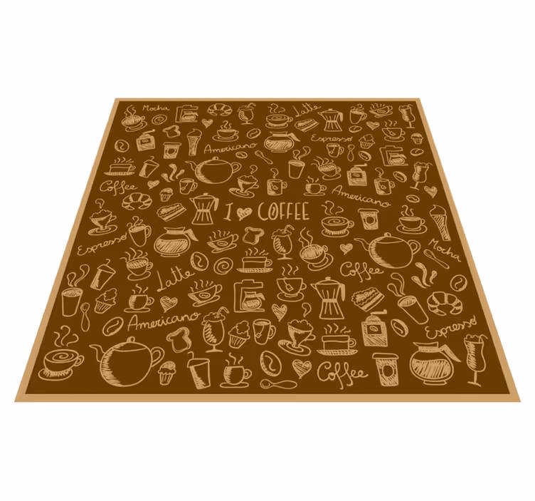 Vinyl Teppich Küche kaffee-doodle-sammlung - TenStickers