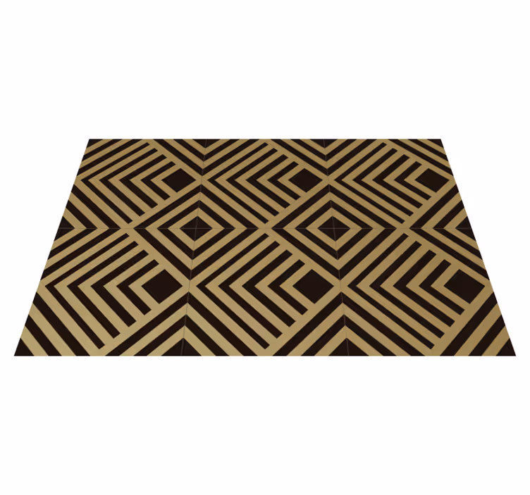Vinyl Teppich geometrisch beige eckige streifen - TenStickers