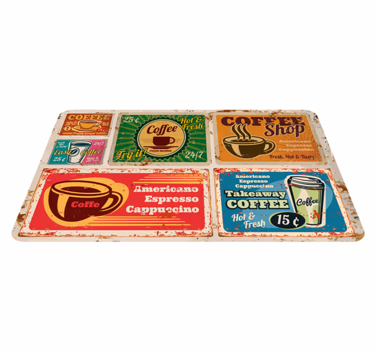 Vinyl Teppich Spruch motive zum thema café - TenStickers
