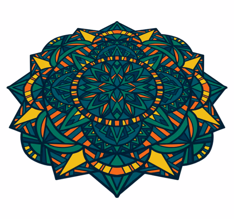 Vinyl teppich mandala rundes mandala kunstwerk - TenStickers