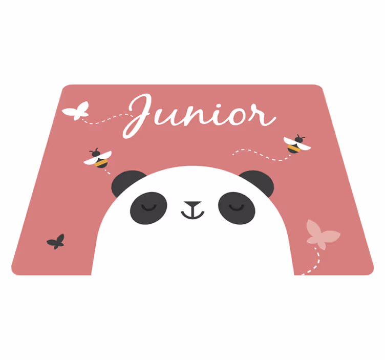 Vinyl Teppich mit Namen personalisierter panda - TenStickers