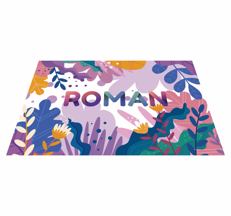 Vinyl Teppich mit Namen personalisierte botanische - TenStickers