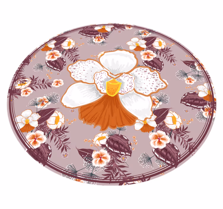 Runde bunte blume vinyl wohnzimmer teppich - TenStickers
