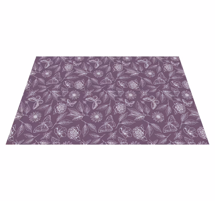 Vinyl Teppich Blumen florale symmetrie - TenStickers