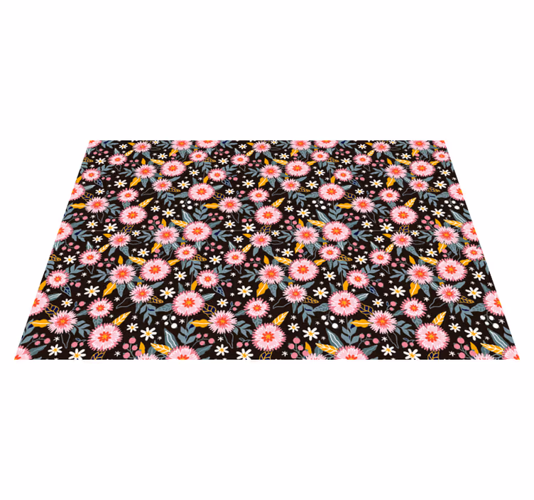 Vinyl teppich blumen mit floralem motiv detail - TenStickers