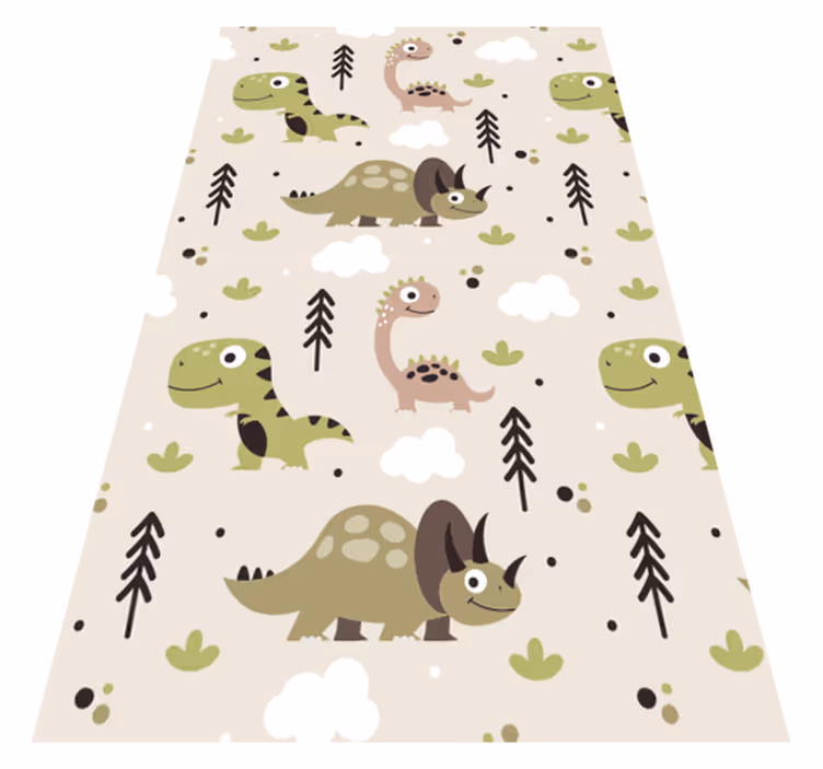 Niedliche Dinosaurier Vinyl Teppich Kinderzimmer - TenStickers