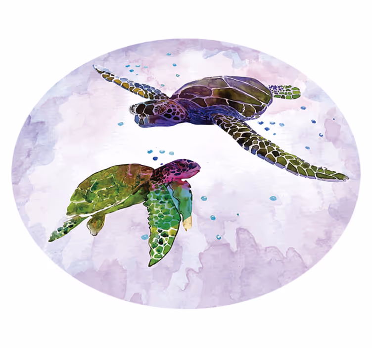 Vinyl Teppich Tiere Schildkröten Gemälde - TenStickers