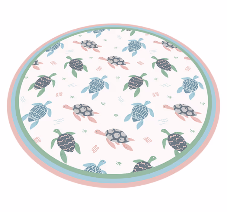Vinyl Teppich Kinderzimmer Schildkröten Pastell Farben - TenStickers