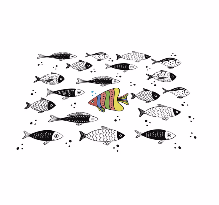 Vinyl teppich tiere mit fischmuster - TenStickers