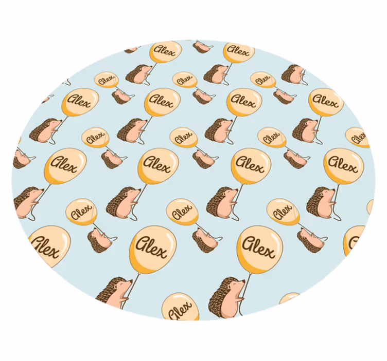 Vinyl Teppich mit Namen personalisierter igel - TenStickers