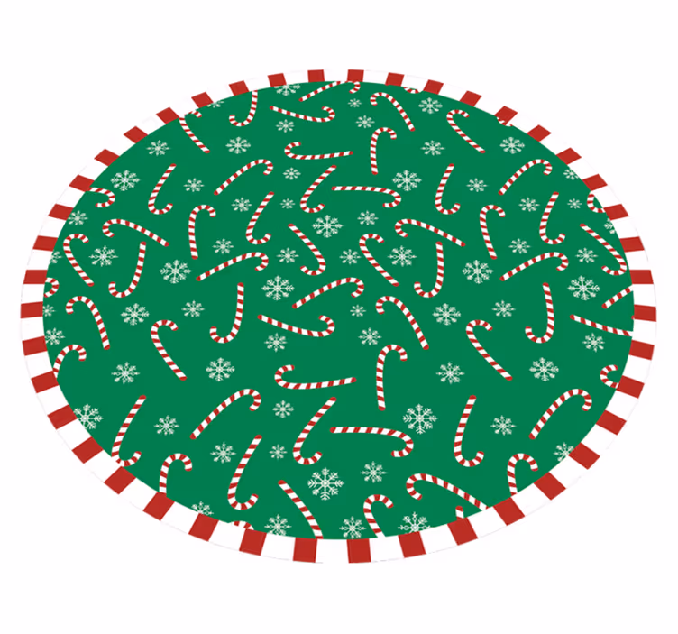 Vinyl Teppich Weihnachten zuckerstangenkreis - TenStickers
