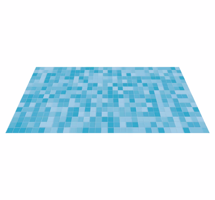 Vinyl Teppich Fliesenoptik mosaikfliesen in aquamarinblau - TenStickers