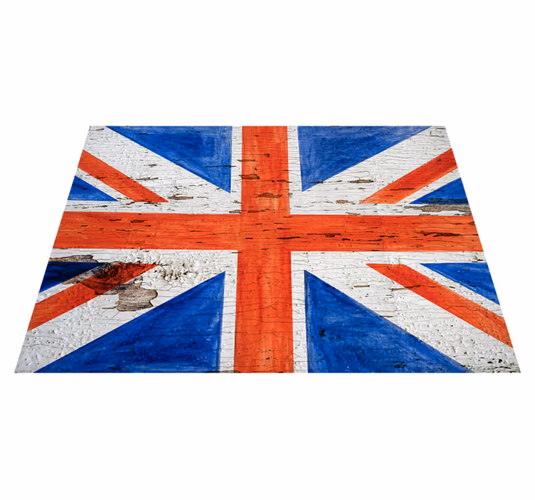 Vinyl Teppich Weltkarte union jack im used-look - TenStickers