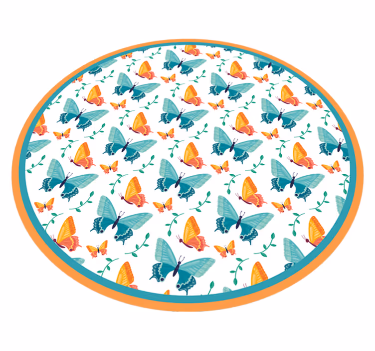Vinyl Teppich Baby schmetterling kreisförmiges design - TenStickers