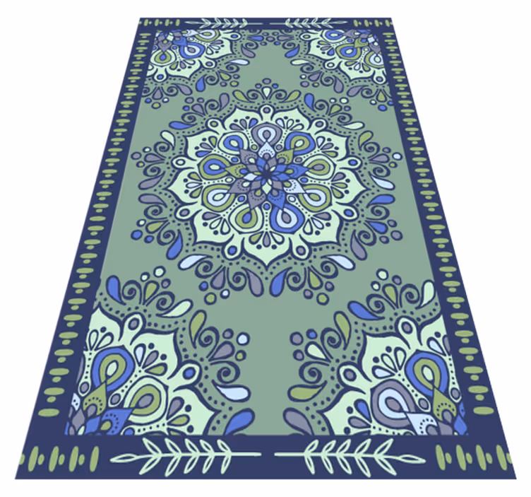 Vinyl Teppich Mandala grünes Design - TenStickers