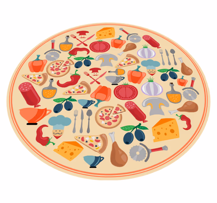 Vinyl teppich küche kulinarische motive - TenStickers