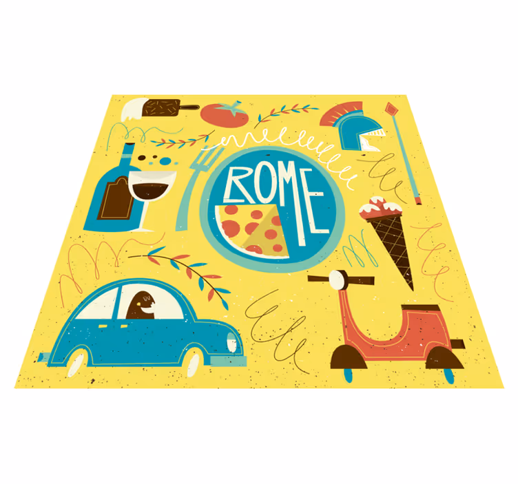 Vinylteppich Weltkarte Lustiges rom - TenStickers
