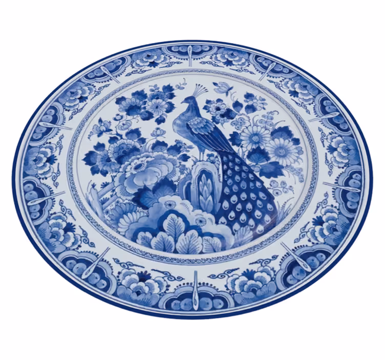 Vinyl Teppich Tiere Pfau Tellerdesign - TenStickers