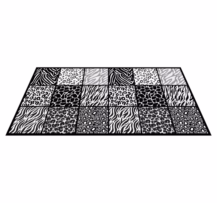 Vinyl Teppich Tiermuster monochrome safari - TenStickers