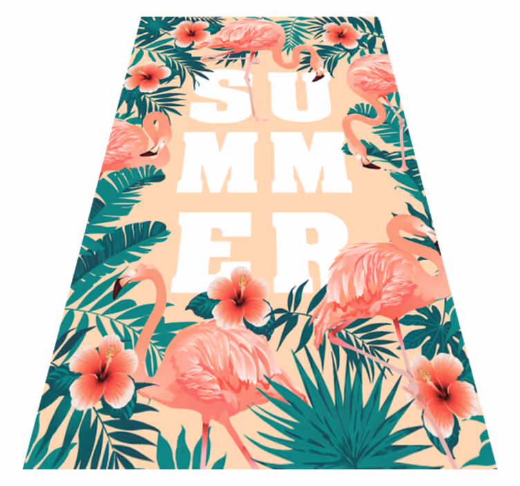 Vinyl Teppich Events sommer flamingo thema - TenStickers