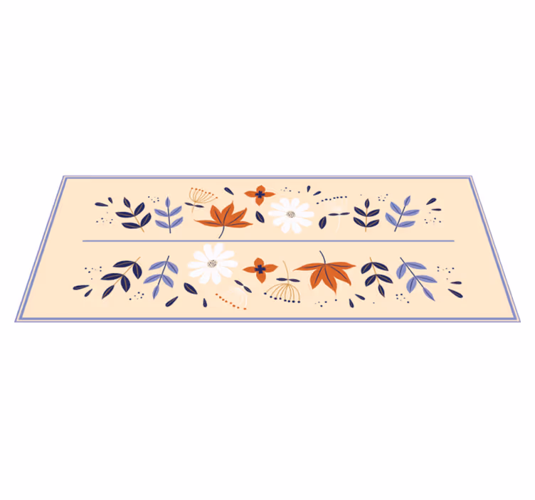 Vinyl Teppich Blumen botanisches motivensemble - TenStickers