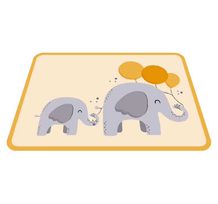 Vinyl Teppich Baby elefantengefährten - TenStickers