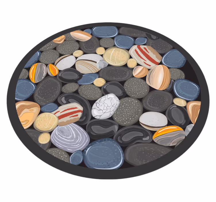 Vinyl Teppich rund kieselmosaik - TenStickers