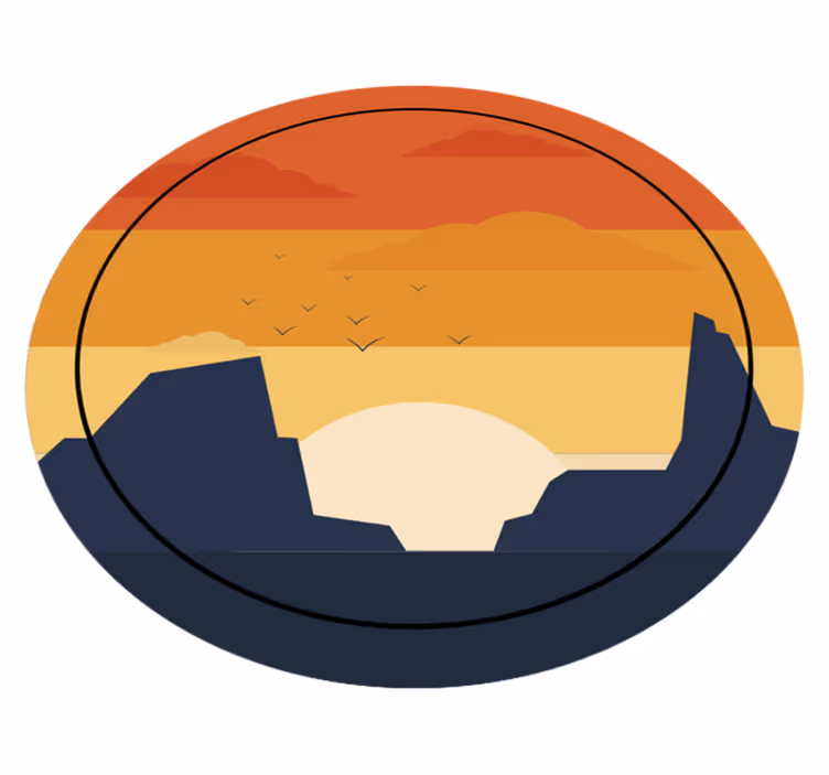 Vinyl Teppich Natur dämmerungsgipfel-aussicht - TenStickers
