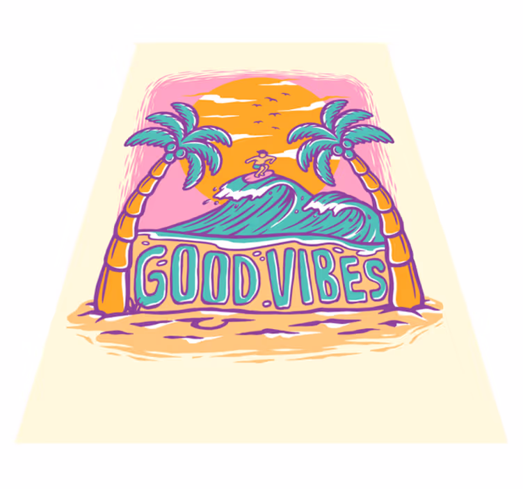 Vinyl Teppich Jugendzimmer gute stimmung surfen - TenStickers