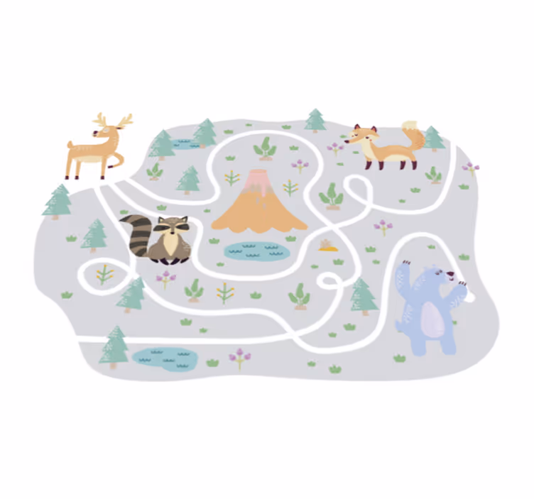 Vinyl teppich spiele verspielter waldweg - TenStickers
