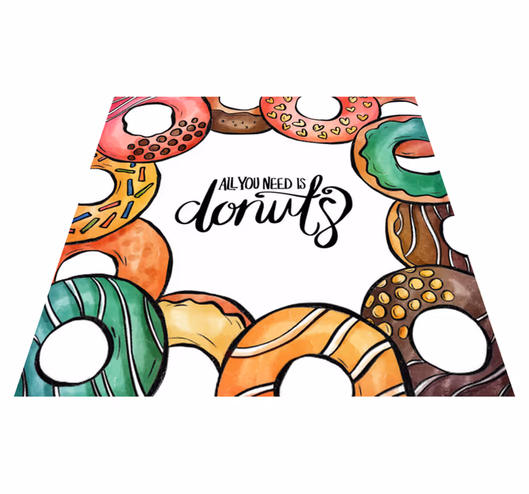 Vinyl Teppich Spruch brauche donuts-design - TenStickers