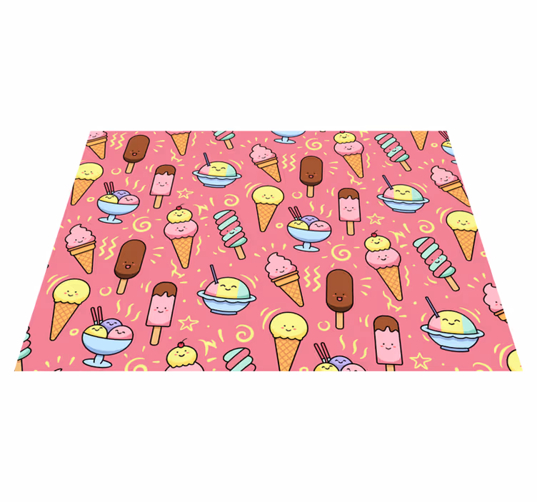 Vinyl Teppich für Kinder spielhaftes Dessertmuster - TenStickers