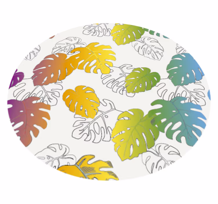 Vinyl Teppich Blumen tropisches Kreismuster - TenStickers