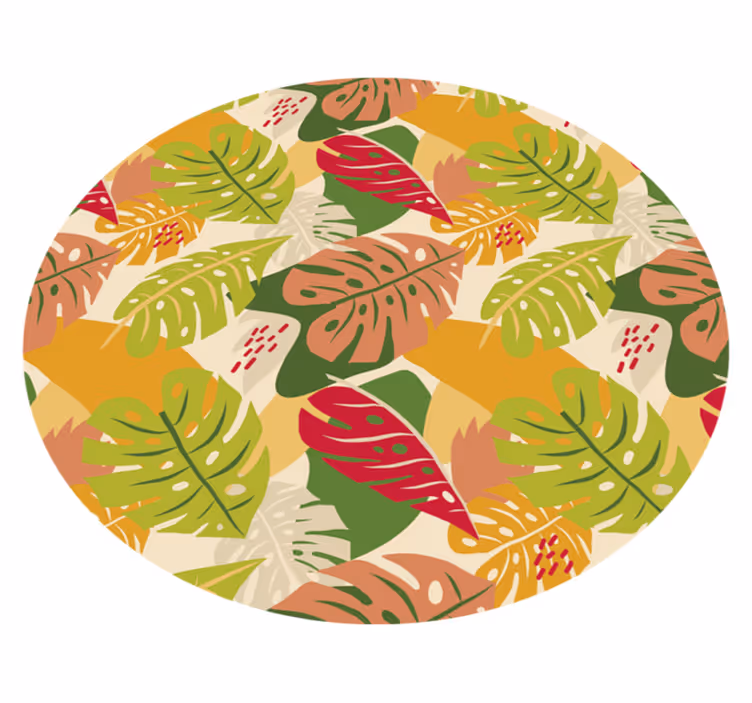Vinyl Teppich Blumen tropisches Blattmuster - TenStickers