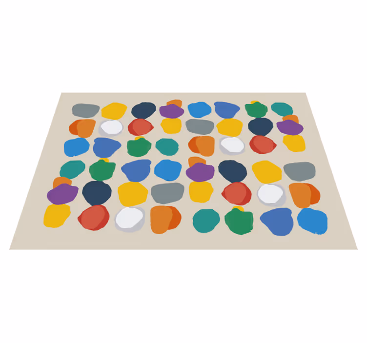 Vinyl Teppich geometrisch bunte Kieselsteinformen - TenStickers