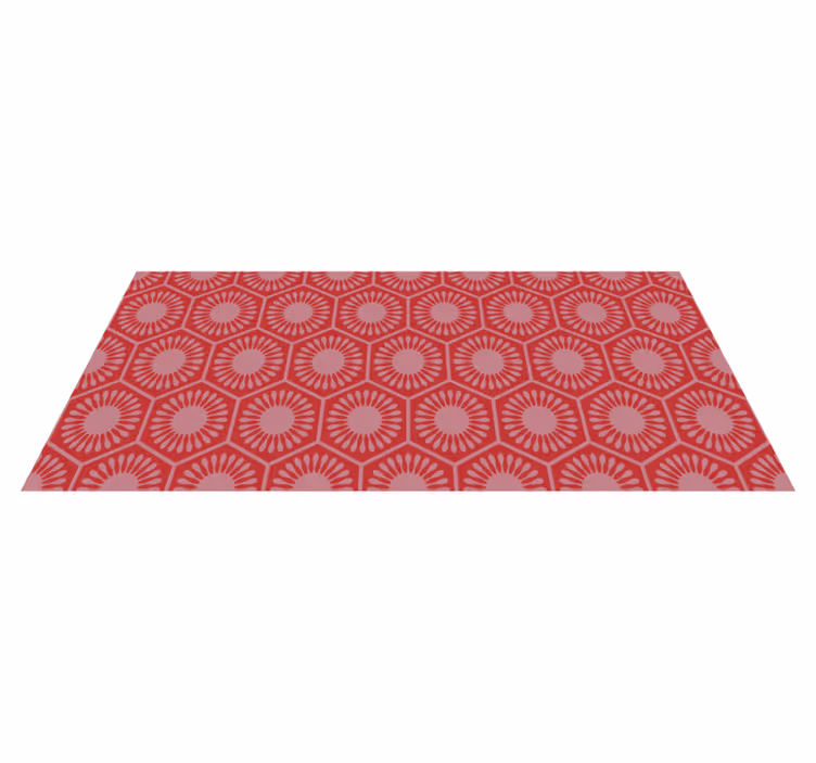 Vinyl Teppich geometrisch rotes Kreismuster - TenStickers