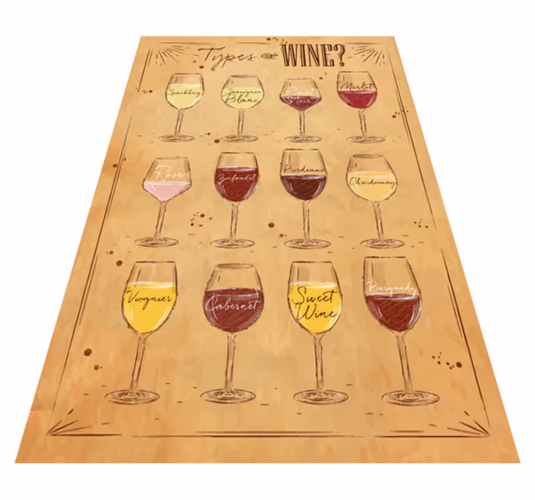 Vinyl Teppich Küche weinsorten - TenStickers