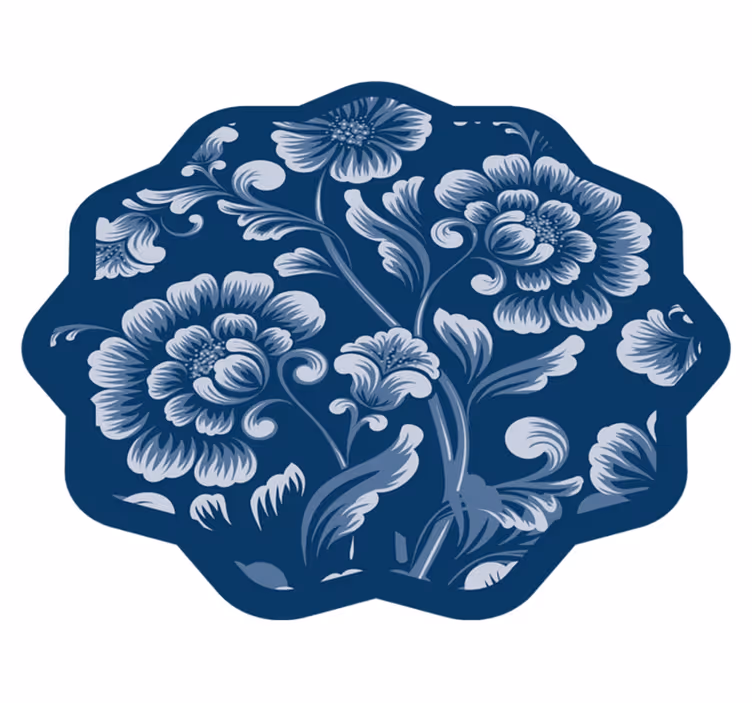 Vinyl teppich blumen mit floralem akzent - TenStickers