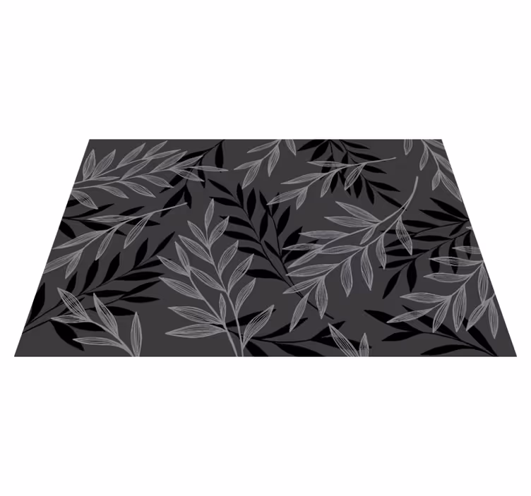 Vinyl Teppich Blumen belaubte silhouette - TenStickers