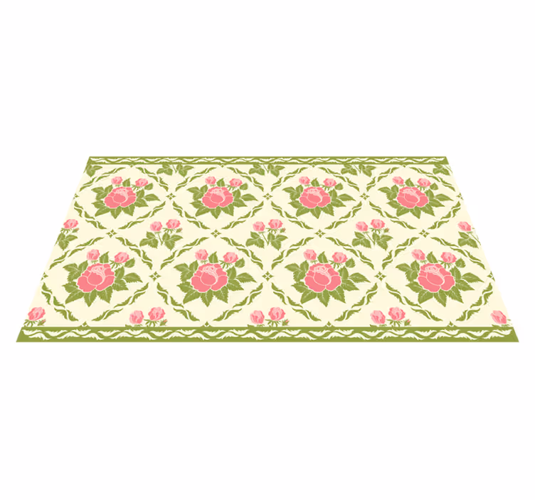 Vinylteppich Blumen Blütenfliese - TenStickers