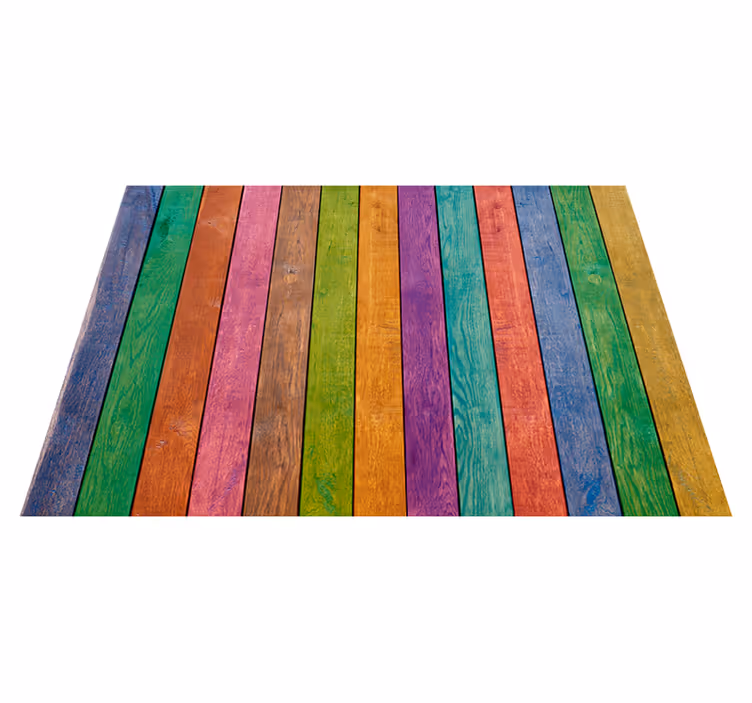 Vinyl Teppich Holzoptik buntes plankenmuster - TenStickers