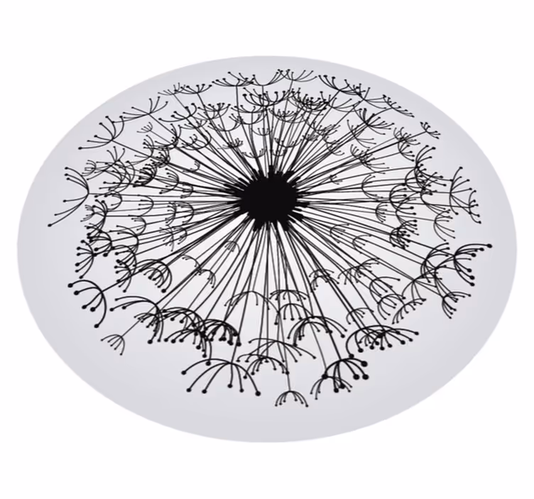 Vinylteppich Blumen Runder Vinyl Teppich mit blättern - TenStickers