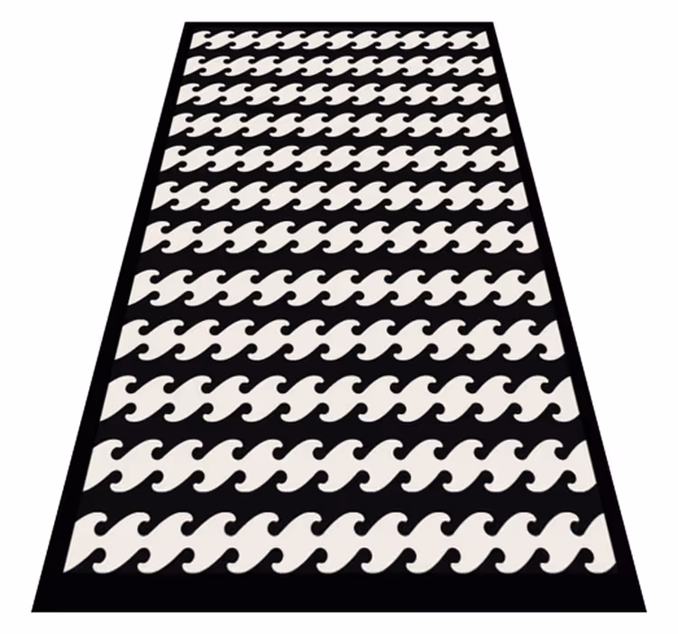 Vinyl Teppich gestreift monochrome wellenlinien - TenStickers