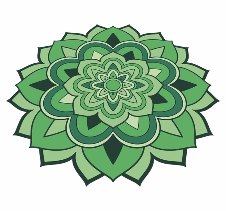 Vinyl teppich mandala grünes mandala emblem - TenStickers
